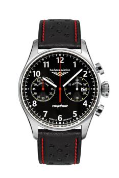 Bauhaus Aviation Herrenuhr Quarz Chronograph mit Lederarmband